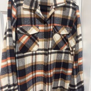 Plaid Women's Jacket - navy, White, Tan